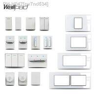 1 2 3 Gang Way Stair Cross Pass White Glass Switch DIY AU US 118x75mm 153x75mm 191x75mm Fan Dimmer Retro Switch with LED Wallpad