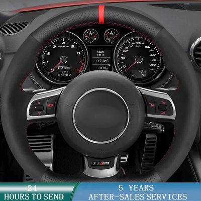 อุปกรณ์เสริมรถยนต์ถักเปียหนังนิ่มฝาครอบพวงมาลัยรถยนต์แบบกำหนดเองสำหรับ Audi TTRS R8 2010-2015 RS3 (8P) 2011-2014 RS6 2008-2010