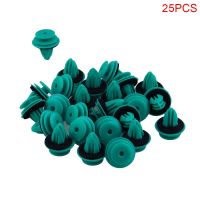 25pcs Car Door Panel Nylon Retainer Clips Buckle Car Front Bumper Door Panel Buckle Green Buckle For Toyota 90467 10188