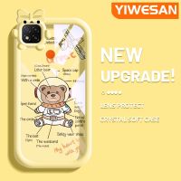 YIWESAN เคสสำหรับ Xiaomi Redmi 9C NFC POCO C31เคสพื้นที่หมีรูปแบบโบว์มอนสเตอร์น้อยเคสป้องกันแบบนิ่มเคสโทรศัพท์กันกระแทกแบบใสรวมทุกอย่างฝาครอบป้องกันง่าย