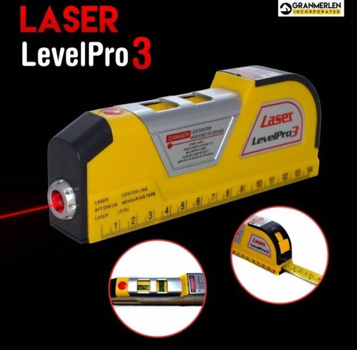 Laser Level Pro 3 with Tape Measure Perfect Construction Buddy Lazada PH