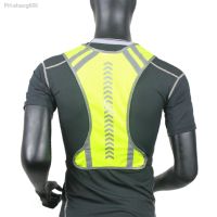 Reflective Vest Adjustable Strap with Pocket Sleeveless Garment for Runner Unisex Outdoor Activities Night Running Dog Walking