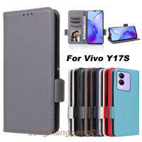 เคสโทรศัพท์หนังสำหรับ Vivo Y17S Y 17S Y27 VivoY2 VivoY17S 4G 5G 2023เคสช่องเสียบบัตรแป้นยึดกระเป๋าสตางค์กันกระแทกคลุมทั้งหมดหลังเคสกันกระแทก