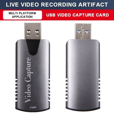 For Live Game Streaming TV Program Recording 1pc Portable 1920X1080P HD Video Capture Card USB 2.0 HDMI-compatible Tuner Cards Adapters Cables
