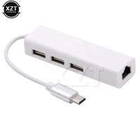 USB 3.1 HUB Tipe C Ke Adapter LAN Jaringan Ethernet 100Mbps RJ45 USB-C dengan Usb 3 Port USB HUB Splitter untuk MacBook Pro Notebook