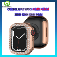 เพชรแถวคู่เคสสำหรับ Apple Watch อัลตร้า49มม. 44มม. 45มม. 40มม. 41มม. 8 7 6 SE 5 4กรอบกันชนสำหรับ I Watch Series 3 2 1 38มม. 42มม.