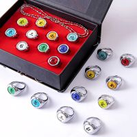 10PCS Naruto Akatsuki Sharingan Rings Set Anime Itachi Action Figure Cosplay Metal Jewerly Accessory Children Kids Stuff Gifts