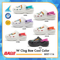 Baoji Collection บาโอจิ รองเท้าแตะ รองเท้าแบบสวม รองเท้าหัวโต สำหรับผู้หญิง W Clog Bae Cool Color B037-116 [มี 6 สี] (520)