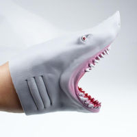 Clothing mother and baby SHARK Hand puppet TPR สีเทาฉลามมือถุงมือหุ่นบอกเรื่องราวตุ๊กตา props