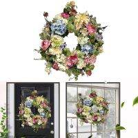 【LZ】☍◎∏  Primavera Arco-íris Hortênsia Artificial Grinalda Flores Guirlanda Porta Home Decor Grinalda Decorativa Flor Falso Casa Porta Decors