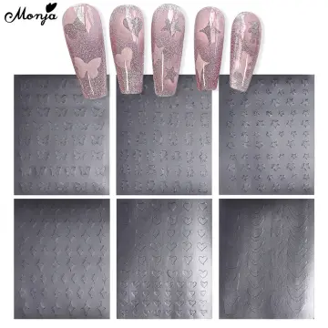 3 Sheets Airbrush Stencils Nail Stickers For Nails Heart Butterfly Star  Hollow French Nail Art Sticker Decals Printing Templates Stencil Tool  Manicure