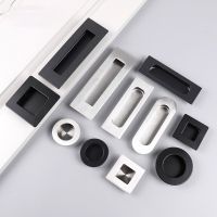 Hidden furniture pulls Black Sliding door Handles Recessed Flush drawer knobs cabinet Tatami closet Finger pulls knobs Door Hardware