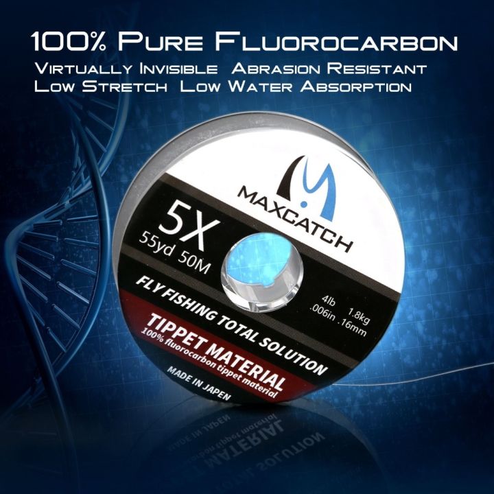 a-decent035-maximumcatch-100-pure-fluorocarbon-tippet-fishing-line-4-12lb-test-carbon-fiber-leader-fly-fast-sinking-25-50m