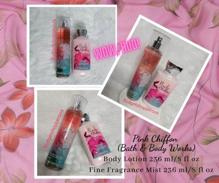 Bath & Body Works, Pink Chiffon Body Lotion & Fine Fragrance Mist Duo ...