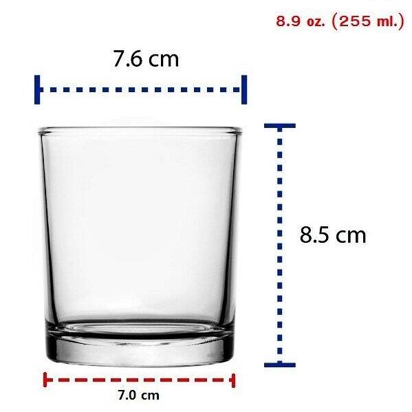 แก้วทรงเตี้ย-lucky-glass-แก้วใส-แก้วน้ำใส-แก้ววิสกี้-ทรงกระบอก-ขนาด-8-9-oz-255-ml-จำนวน-1-ใบ