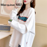 Marquise1997 เสื้อฮู้ด เสื้อแขนยาวอบอุ่น หลวมและสบาย แฟชั่น ชิค นุ่มนวล สไตล์ WWY2391BUT 38Z230919