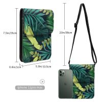 Tropical Jungle Shoulder Bag Flowers Art Work Leather Mobile Phone Bag Female Gift Aesthetic Bags