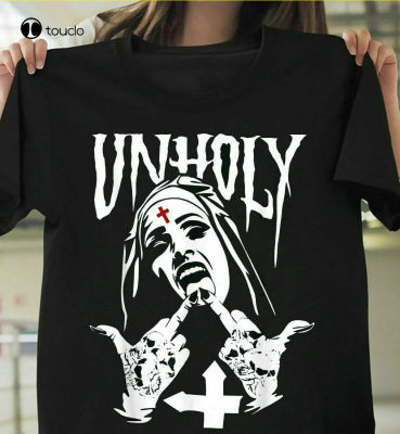 Unholy T Shirt, Satanic Nun Tattoos Unholy T Shirt, Size S 5Xl Unisex Custom Aldult Teen Unisex Digital Printing Tee Shirt