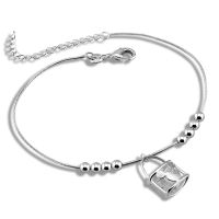 Fashion lady Solid silver anklets cute mickey 925 sterling silver anklets summer womens foot chain birthday gift jewelry