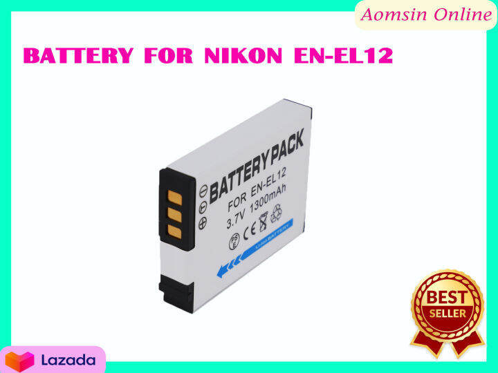 Nikon Digital Camera Battery รุ่น ENEL12 (White) Lazada.co.th