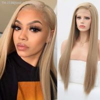 Synthetic Lace Front Wig Long Straight Hair Lace Wigs for Women with Baby Hair Heat Resistant Party Cosplay Wig Black Blonde Use [ Hot sell ] tool center