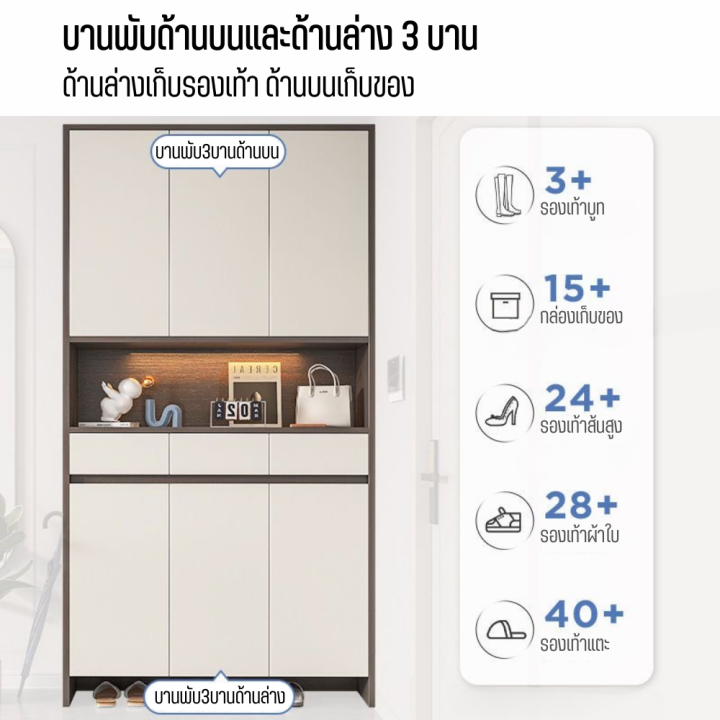 ชั้นวางรองเท้า-ตู้รองเท้า-ตู้เก็บของ-ชั้นวางของ-ตู้โชว์-มีไฟ-led-ตู้สูง2เมตร-ตู้เก็บรองเท้า-ตู้ไม้-นำมาต่อกันได้-มีของในไทย-พร้อมส่ง