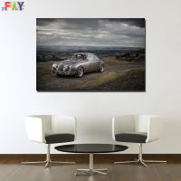 FAY-Jaguar MK 2โปสเตอร์ผ้าใบพิมพ์ลายรถคลาสสิคของตกแต่งบ้านภาพศิลปะบนผนังตกแต่งห้องนั่งเล่น