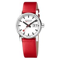 Mondaine EVO2 30 mm, red leather watch, MSE.30210.LC นาฬิกาข้อมือ