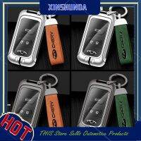 XSD เคสหนังสังกะสีกุญแจรถอัลลอยรีโมทรถยนต์สมาร์ทเคสซอง Fob สำหรับ Chery Arrizo 5 7 Plus GX Tiggo 3 3X 5 5X 4 8 GLX 7 8ผู้พิทักษ์พวงกุญแจ