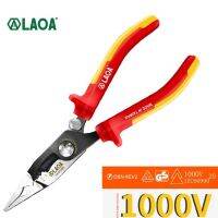 LAOA 8 Inch VDE Needle Nose Pliers Multifunction High Voltage Resistance 1000V Insulated Wire Cutter Cable Cutting Strippers