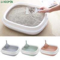 1เซ็ตห้องน้ำสัตว์เลี้ยง Bedpan การฝึกอบรมพลาสติกทรายครอกกล่องแมวสุนัขถาดกับตักแมวครอกกล่องป้องกันสาดสุนัขสะอาดห้องน้ำ