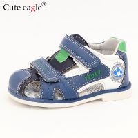 Cute Eagle Children Sandals Summer Pu Leather Orthopedic Sandals Toddler Shoes Boys Closed Toe Beach shoes Baby Flat Shoes