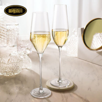 แก้วแชมเปญคริสตัลสุดหรูอุปกรณ์ถ้วยไวน์แบบฟองสำหรับคลับโรงแรมเชิงพาณิชย์ไวน์แดงถ้วยไวน์เชียนฟัน