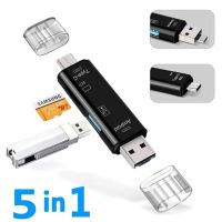 5 In 1 Multifungsi USB 3.0 Tipe C USB Mikro USB SD TF Pembaca Kartu Memori OTG Adaptor Pembaca Kartu Ponsel Aksesori PC