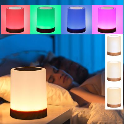 Bedside Light RGB ночник Touching Bedside Lamp USB Dimmable Table Lamp Warm White Night Light for Bedrooms Office Rechargeable Night Lights