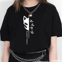 เสื้อยืดลาย Demon Slayer Kimetsu No Yaiba เสื้อยืดดีไซเนอร์การ์ตูนแนวสตรีทแวร์ญี่ปุ่นสำหรับผู้หญิง