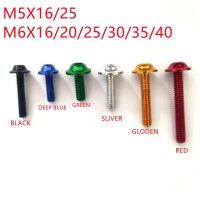 10pcs m5 m6*16/20/25/30/35/40 Aluminum Colourful motorcycle screw flange button Head screw Washer Socket Allen Screws Bolt Fasteners