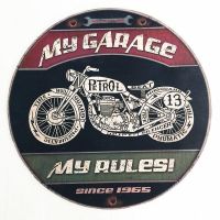 ป้ายสังกะสี My Garage My Rules! Since 1965, dia 38 ซม. (ปั๊มนูน)