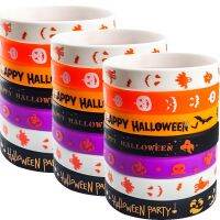 【LZ】✉  Halloween Pulseira De Silicone Trick or Treat Pulseira De Borracha Feliz Helloween Decoração Home Party Favors Presentes 2023 5Pcs