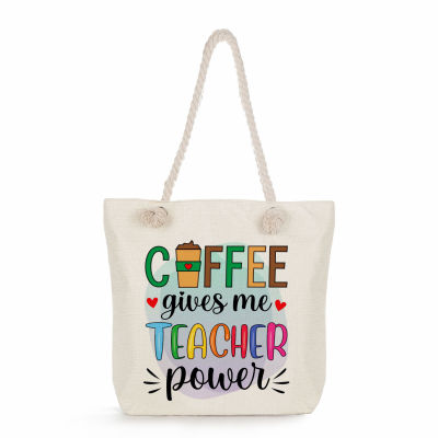 Supply Teachers Day Printing Beach Bag Portable Storage Shoulder Bag Stylish Simple And Versatile Hand Bag