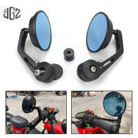 กระจกปลายแฮร์ vespaและรถรุ่นต่าง Motorcycle SIDE MIRROR Rearview Rear View Handlebar Ends Mirrors Blue Glass for VESPA LT LX150 SPRINT PRIMA S125 GTS