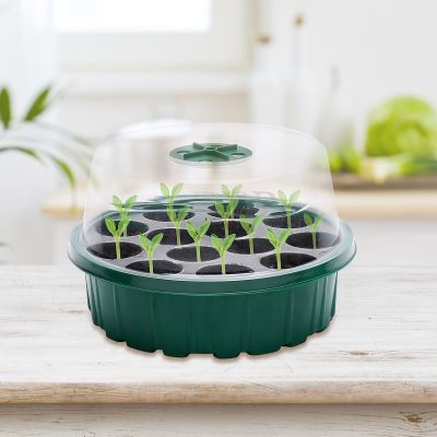 13 Holes Round Cultivate Seedling Plates Freely Adjustable Humidity with Cover Plant Startup Disk Reproduction Seeds Grow Tray