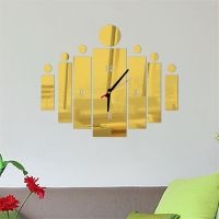 Limited Time Discounts 3D DIY Wall Clock Rectangle And Round Acrylic Mirror Stickers Quartz Duvar Saat Klock Modern Mute  Clock Watch Living Room Decor