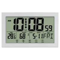 Touch Screen Digital Wall Clock Mute with Snooze Mode Luminous Characters with Calendar Suitable for Home Office