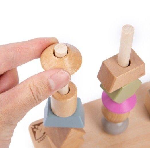 wooden-shape-stack-toys-ชุดเรียนรู้รูปทรงแสนสนุก-เด็กๆจะได้สนุกและเพลิดเพลินไปกับรูปทรงต่างๆ