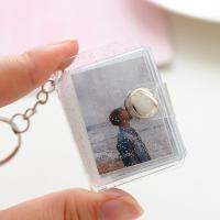 Transparent Photo Album for Mini Cards 1/2 In Photocard Holder with Keychain Sticker Scrapbook Album Name Card Holder Album