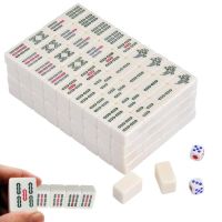 ✱♙❂ 1 Set Mahjong Game With 144pcs Tiles Board Chinese Recreation 4 Players