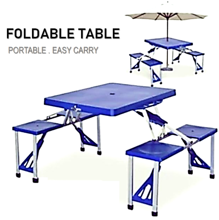 Aluminium Foldable Picnic Table Easy To Carry Outdoor Camping Table
