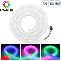 WS2811 WS2812รอบ Reticulate รูปแบบ Neon LED Strip 50 Ledsm 360องศา WS2812B Smart RGBIC ซิลิโคนยืดหยุ่น Light IP67