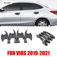 KLNU โตโยต้า VIOS ที่จับประตูรถคาร์บอนไฟเบอร์2019-2022ฝาครอบประตูรุ่นที่สี่สวยงาม